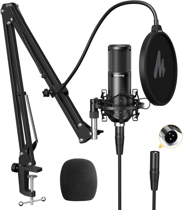 MAONO XLRマイク コンデンサーマイク マイクセット 単一指向性 配信用 アームスタンド/XLRケーブル付き 音響システム/アンプ/ミキサー向け 音楽製作/録音/生放送/YOUTUBE/ポッドキャストに適応(AU-PM320S) - 画像 (9)