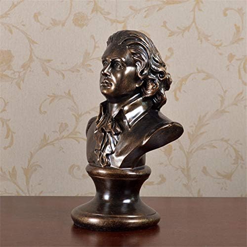 彫刻像 彫刻 Sculptures Statues Ornaments Figurine Collectible Figurines Figurine Animal Statue Ornaments Wolfgang Amadeus Mozart Bust Statue Resin Craftwork Office Hotel Living Room Decoration Classic - 画像 (4)