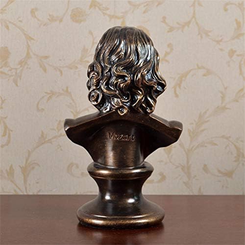 彫刻像 彫刻 Sculptures Statues Ornaments Figurine Collectible Figurines Figurine Animal Statue Ornaments Wolfgang Amadeus Mozart Bust Statue Resin Craftwork Office Hotel Living Room Decoration Classic - 画像 (6)