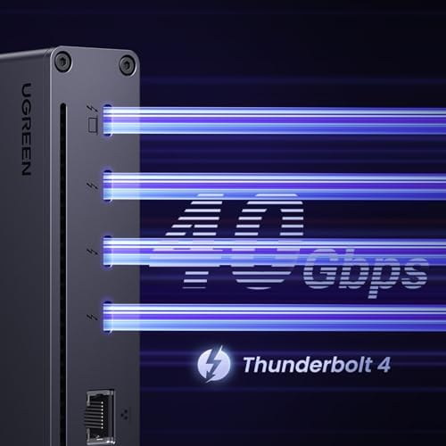 UGREEN Revodok Max 208 Thunderbolt 4ドッキングステーション 8-in-1 40Gbps 高速データ転送Thunderbolt 4ハブ 2画面拡張4K@60Hz 単一出力8K@30Hz 85W PD対応 イーサネット 3* USB A 3.2ポート搭載 MacBook Windows PCノートパソコンなどに適用 - 画像 (4)